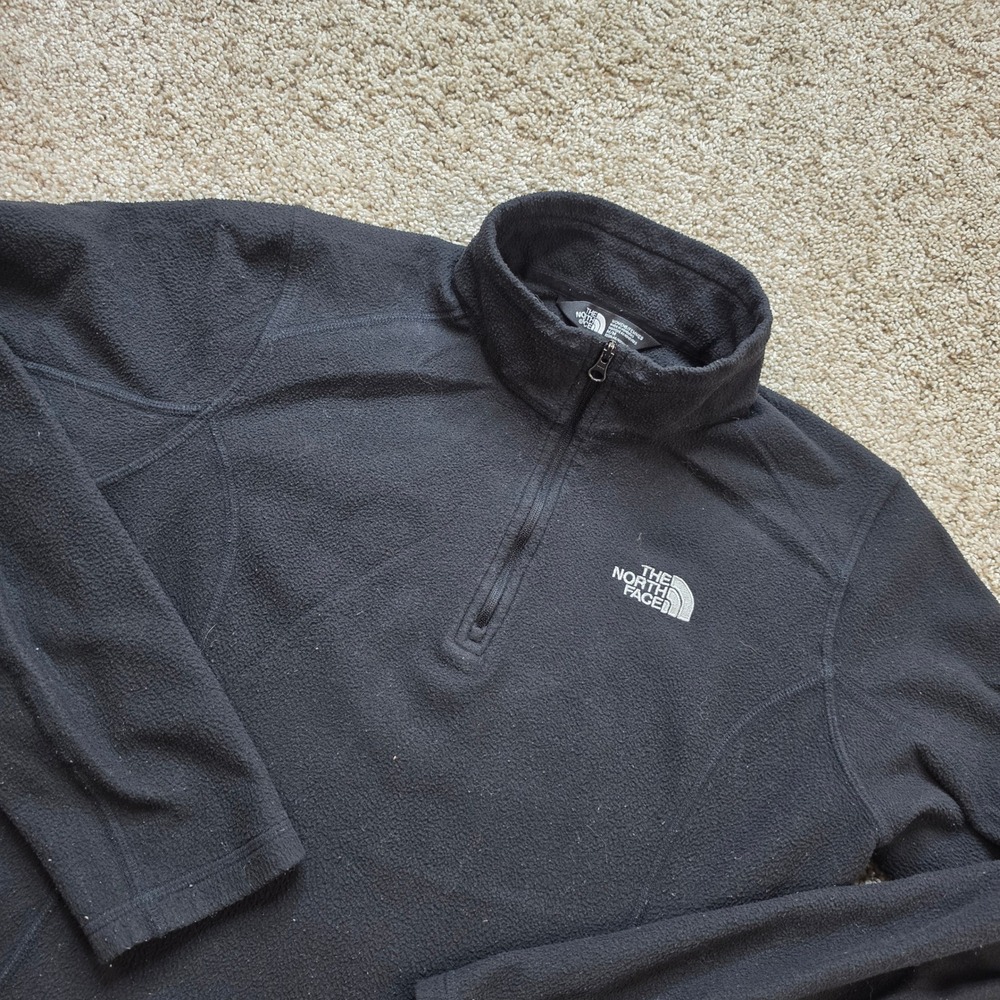 The North Face TKA 100 Fleece Pullover Womens Medium Black 1/4 Zip Gorpcore